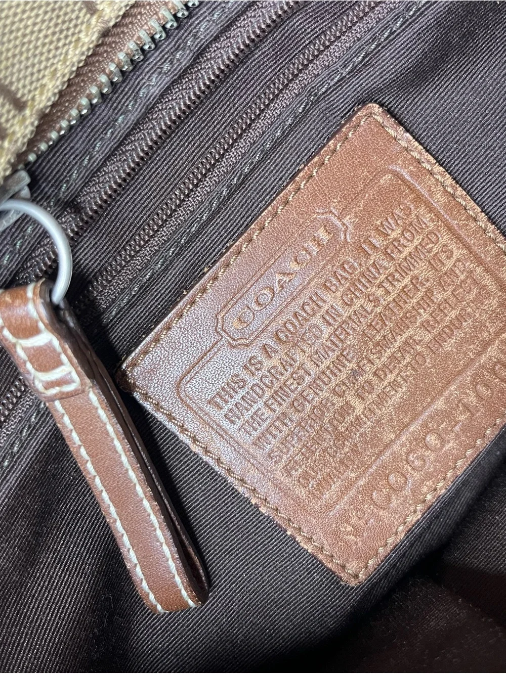 Coach Brown Signature Canvas Tote with Leather Trim